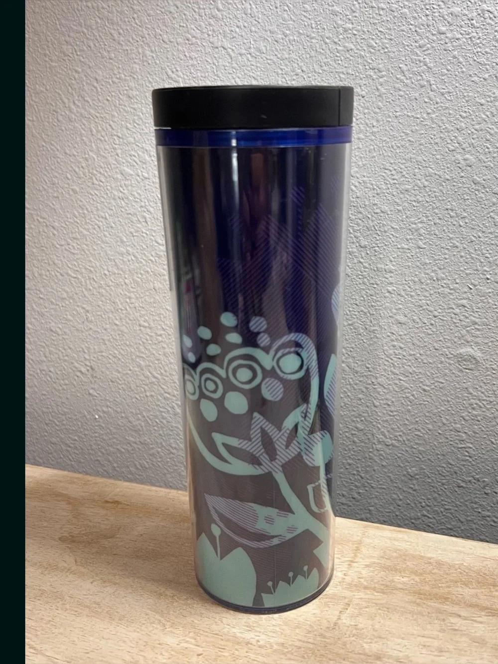 Starbucks Blue Poppy Flower Tumbler 2013 Grande 16 oz